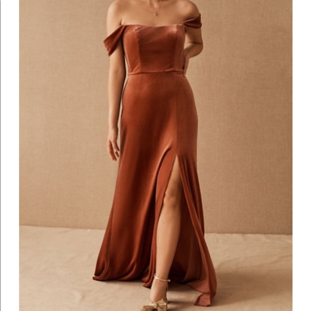 Jenny Yoo Issa Velvet Dress Size 4 Anthropologie - Bridesmaid - English Rose